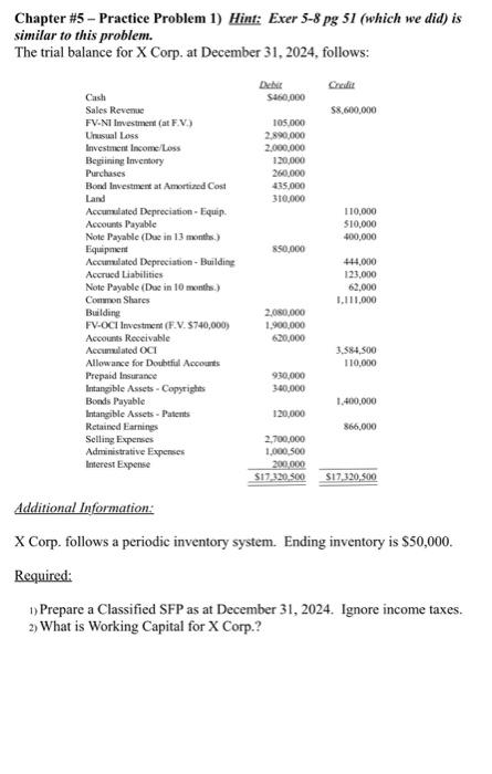  Chapter #5 - Practice Problem 1) Hint: Exer 5-8 pg 51