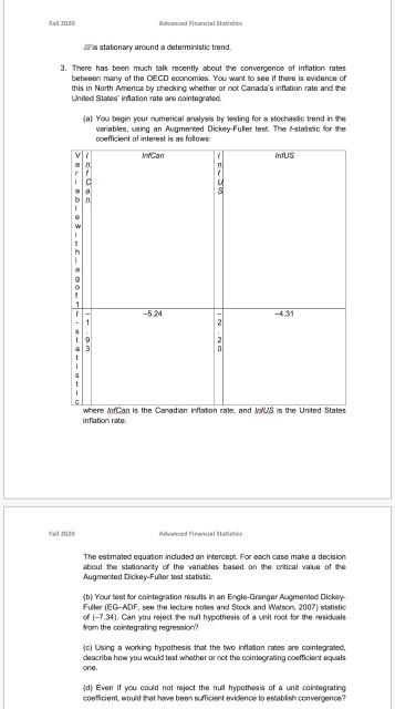  please solve urgent need 220 is stationary around a deterministic trend