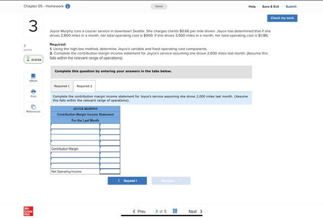 Chapter 05 Homework Check my work m. 2 Joyce Murphy runs