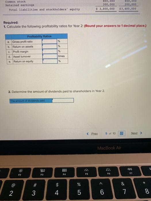 Year 2 Year 1 $10,440,000 6,827,760 360,000 $8,400,000 5,900,000 248,000 Income Statement