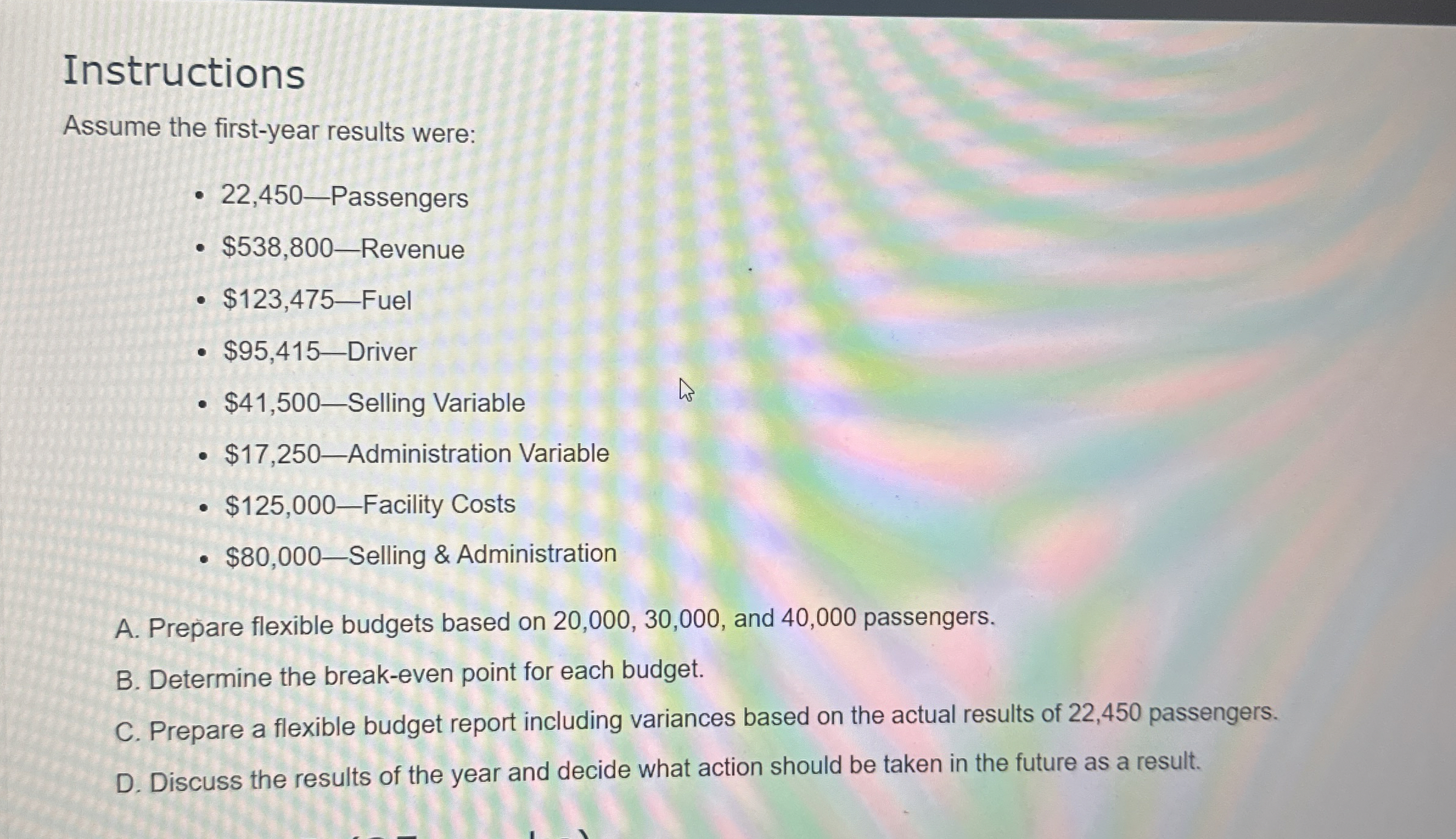  Question 2(25 marks) ABC Bus Lines runs a series of bus