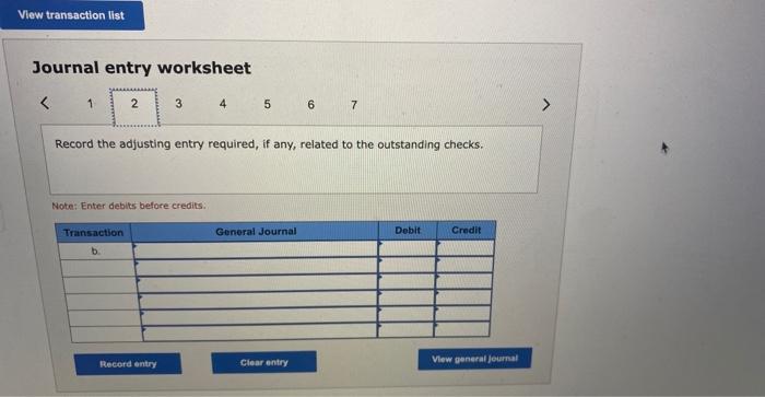 Note: Enter debits before credits. Journal entry worksheet Record the adjusting entry