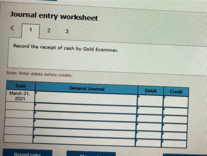 2021. Gold Examiner receives $164,000 from a local bank and promises to
