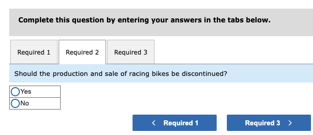 Cycle Company manufactures three types of bicycles-a dirt bike, a mountain bike,