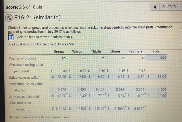  explain how to get the joint allocated costs. Score: 2.6 of