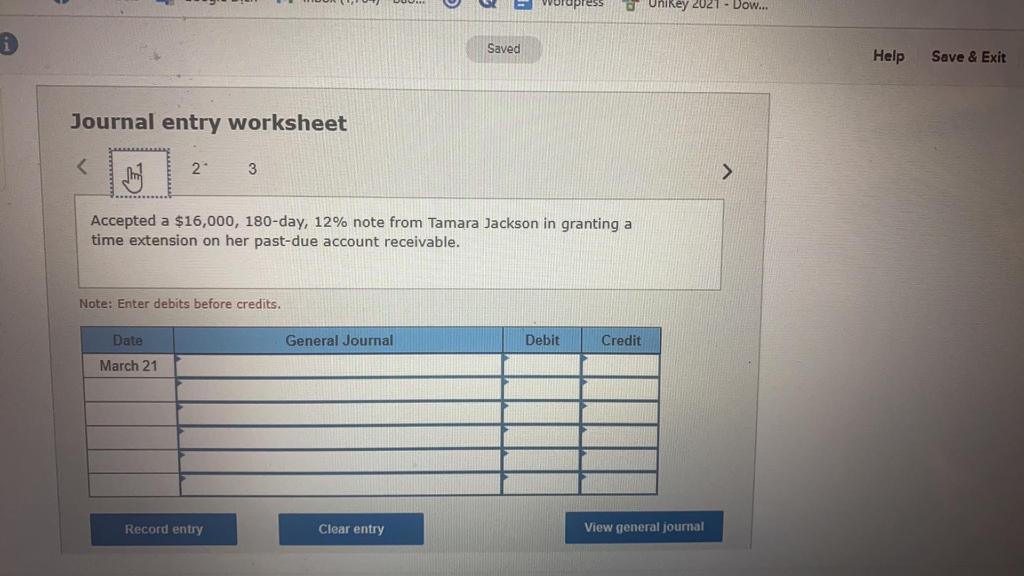 180-day, 12% note from Tamara Jackson in granting a time extension on