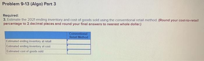 cost and retail, and cost indexes for 2021 and 2022 are as