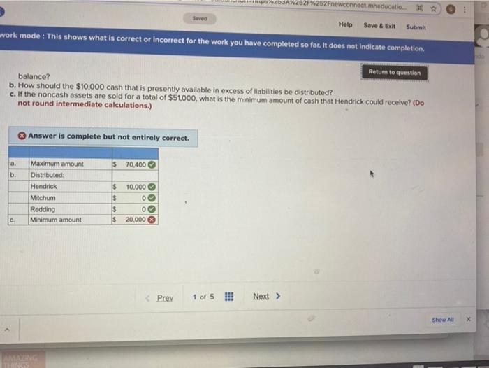 This shows what is correct or incorrect for the work you have