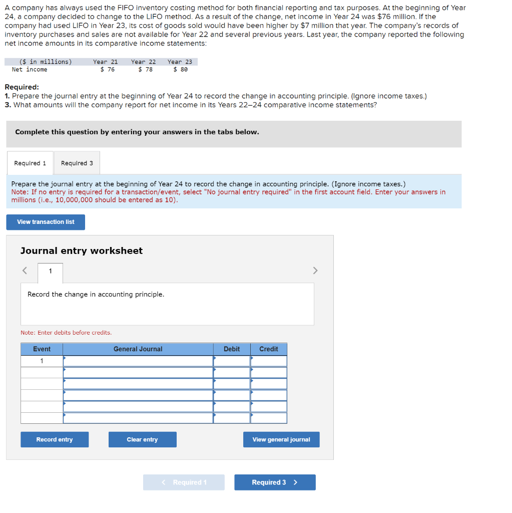  A company has always used the FIFO inventory costing method for