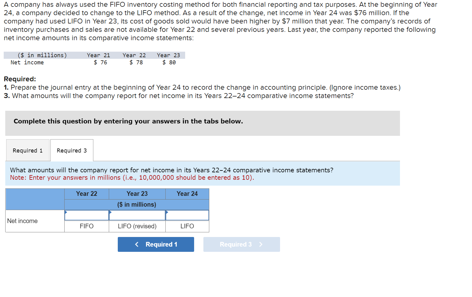 both financial reporting and tax purposes. At the beginning of Year 24
