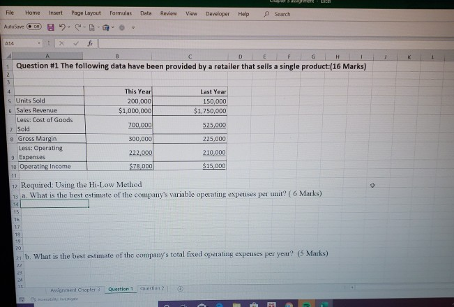 cost accounting hi low method Data Review View Developer Help Search