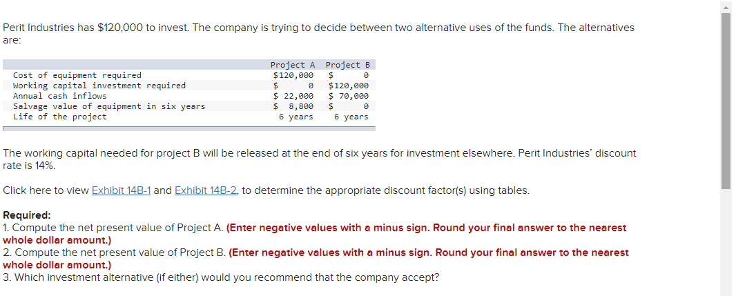 please show how to do this problem Perit Industries has $120,000 to
