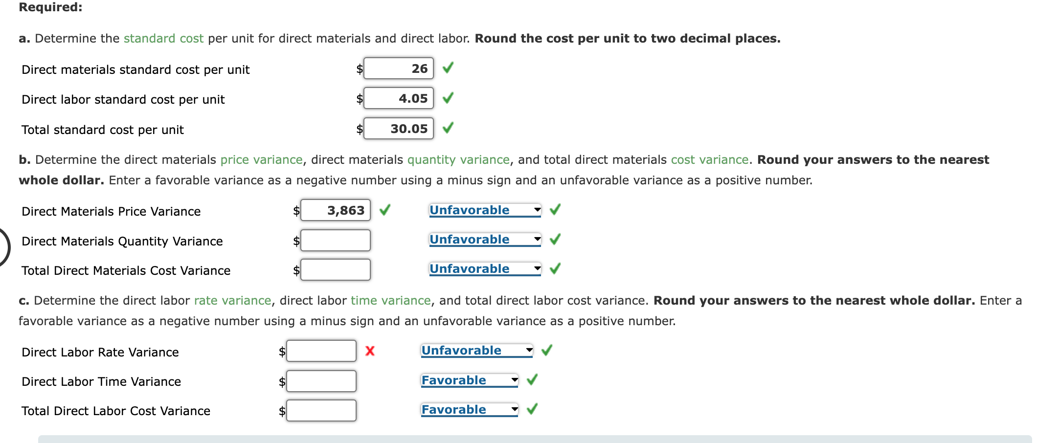  Please help! Thank you !!! Direct Materials and Direct Labor Variance
