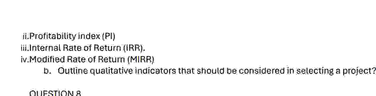  QUESTION 7 Graceland Inc intends to build a processing plant in