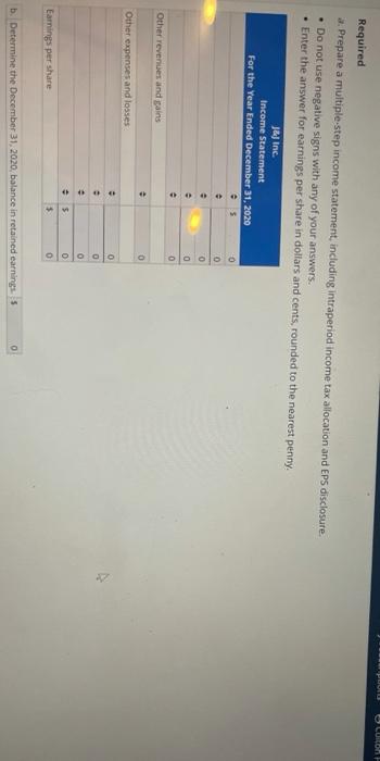 following pretax amounts are taken from the accounts of }8} int at