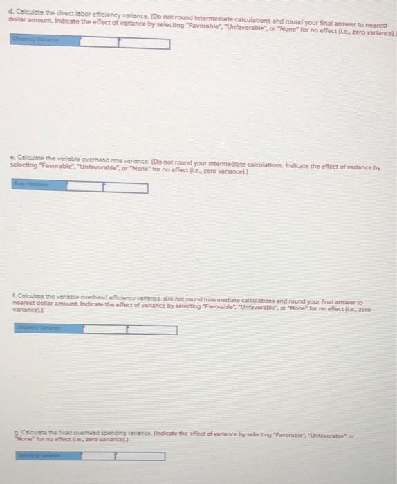 Direct materials Direct Labor varanle everad ed everhead Total Por unit 12.151.5126