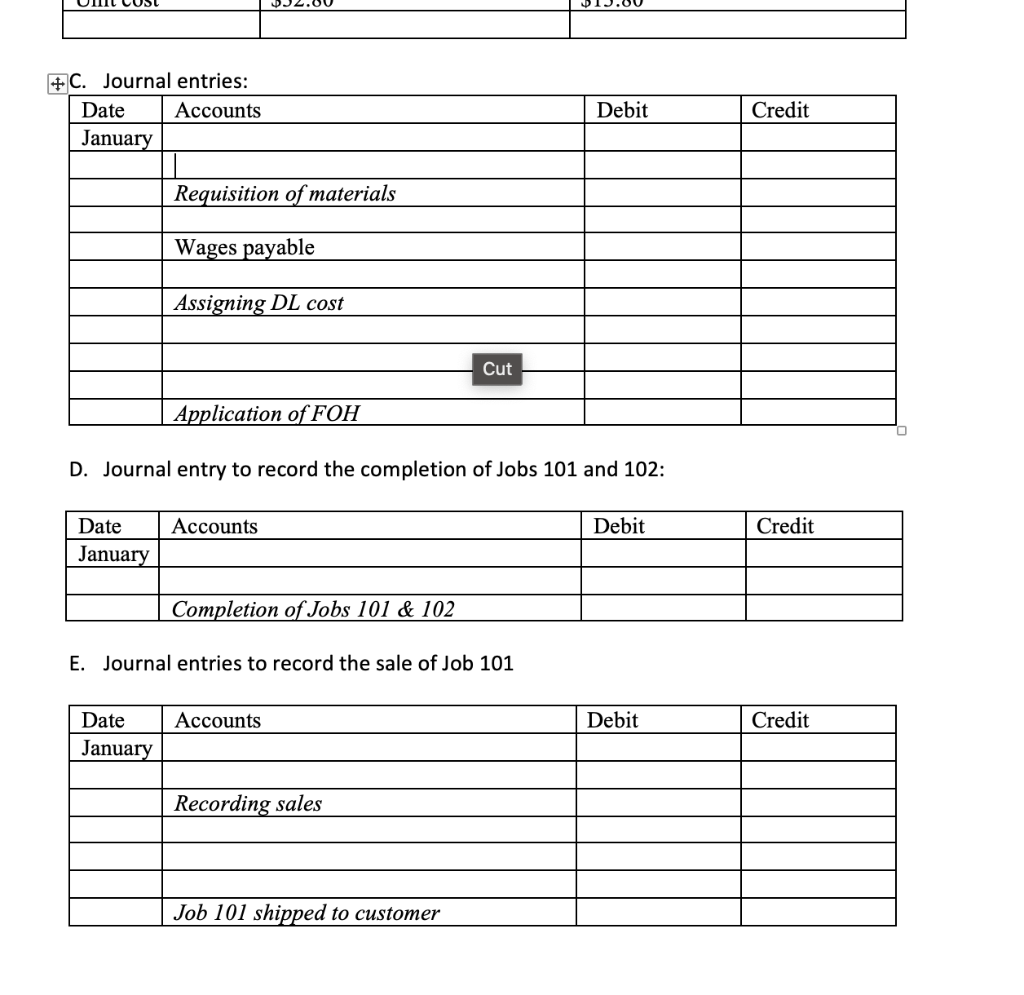 manufacturer that uses a job order cost system. The following data summarize