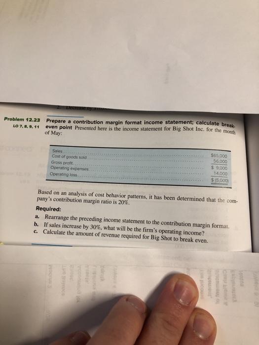  Decrease my Problem 12.23 LO 7, 8, 9, 11 Prepare a