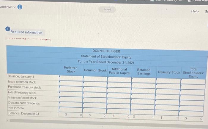 the questions displayed below. Donnie Hilfiger has two classes of stock authorized: