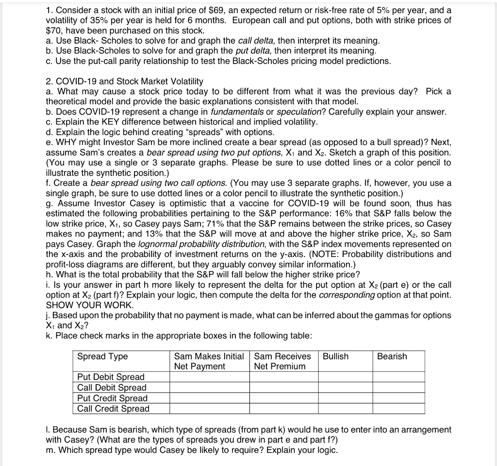  solution to question 2 please 1. Consider a stock with an