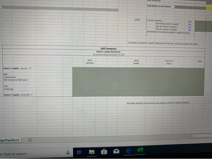 31, 2012, LAD Company's accounts show the following. Capital $ 48,000 $30,000