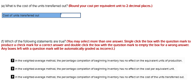 contained question marks, verify that the dollar amounts match the example in