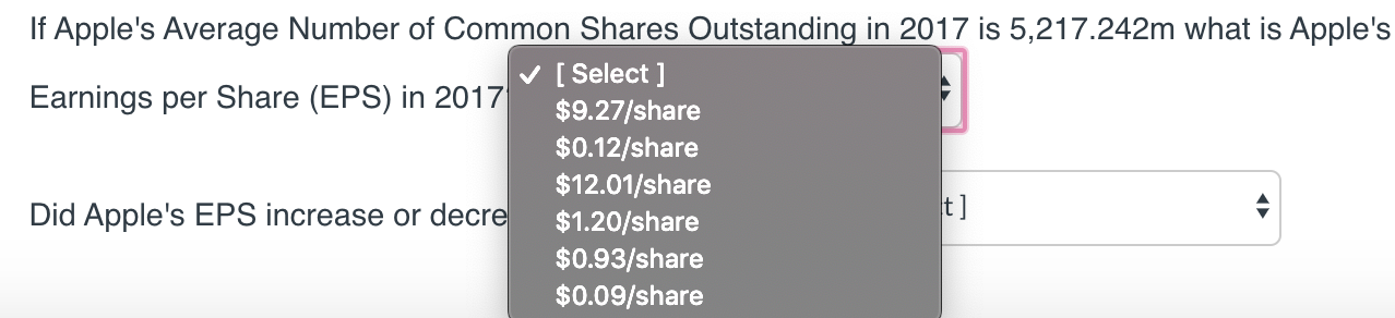 What is Apple's Return on Assets in 2018? [Select] If Apple's Average