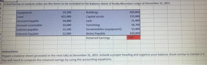  3 listed below in random order are the items to be