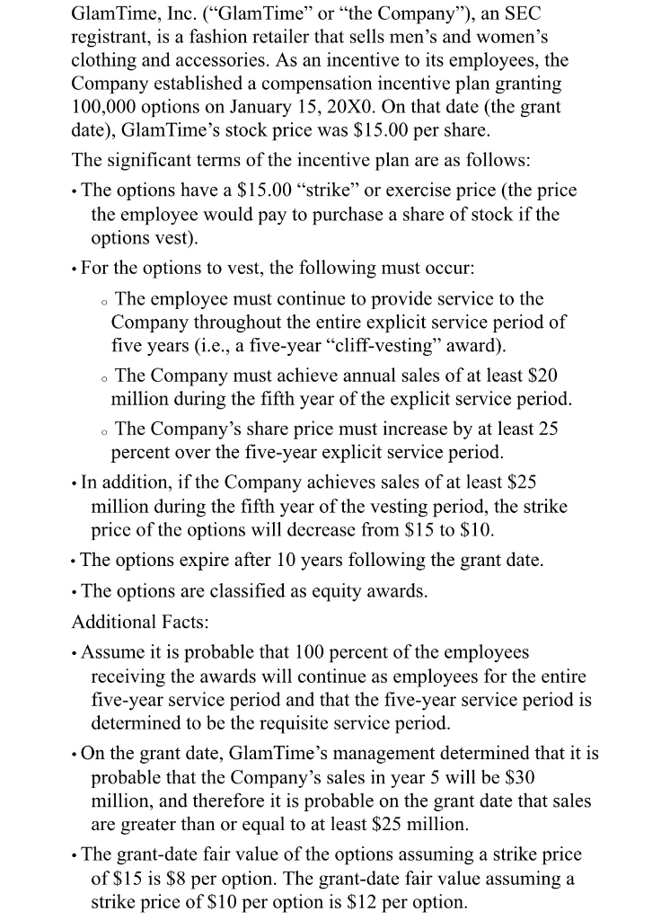 Please answer all Research Dimension questions by using information provided below: Glam