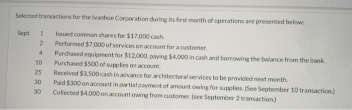  need help with question B?! (the last photo) Selected transactions for