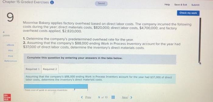  Chapter 15 Graded Exercises Seved Help Save & Submit Check my