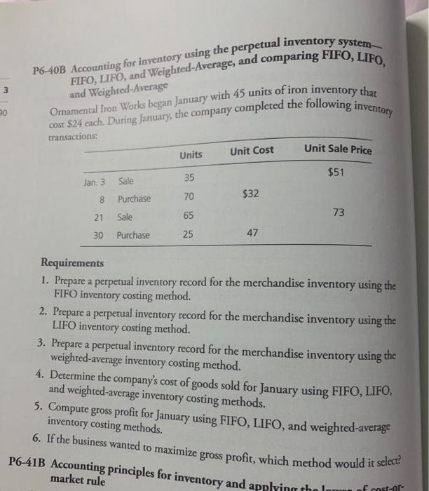  and Weighted Average transactions Units Unit Cost Jan. 3 8 73