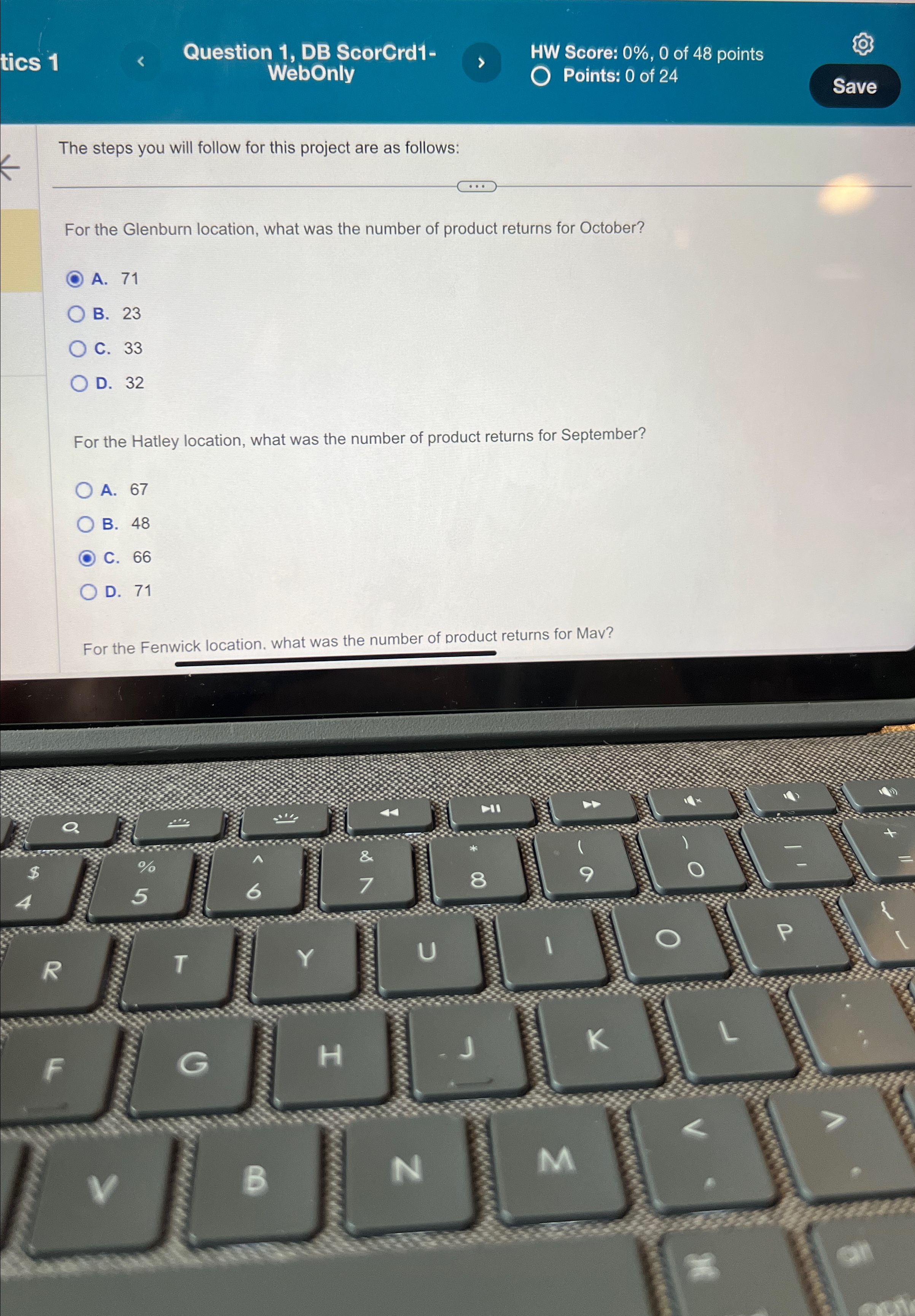  ta Analytics 1 Question 1, DB ScorCrd1WebOnly HW Score: 0%,0 of