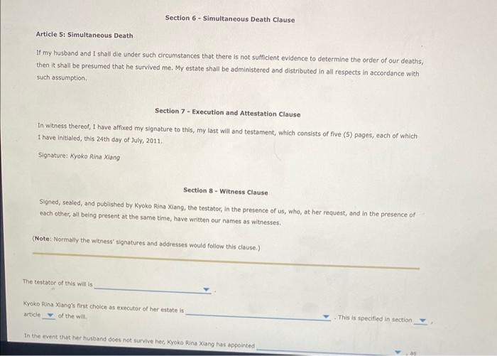 death. A situation in which a person dies without having prepared a