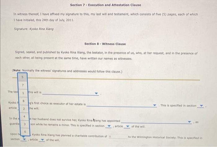 2: Disposition of Property I give and bequeath to my husband, lacques