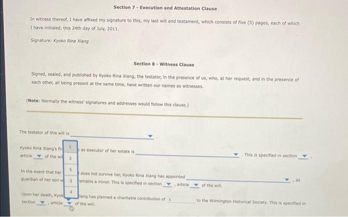 Musashi Xiang; all my Jewelry, automobiles, books, and photography equipment, as well