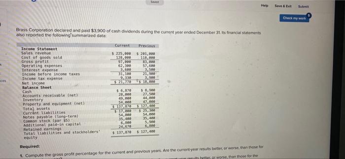  some Help Save & Est Suomi Check my work Brass Corporation