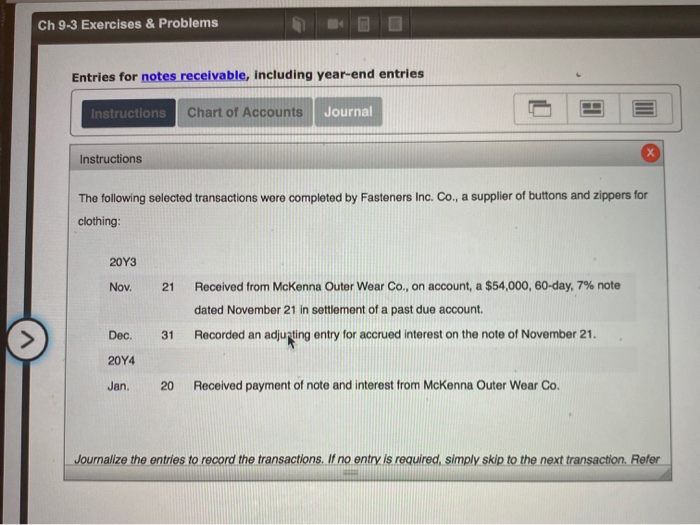  all together please help Ch 9-3 Exercises & Problems Entries for