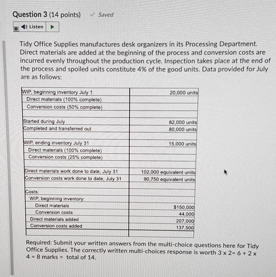  This is one question. Please show the calculations for each please.
