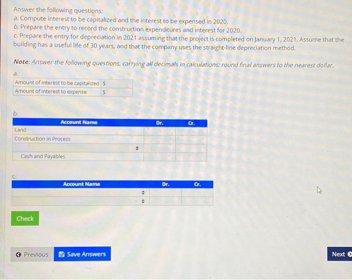 construction project that is expected to be completed January 2021. The construction