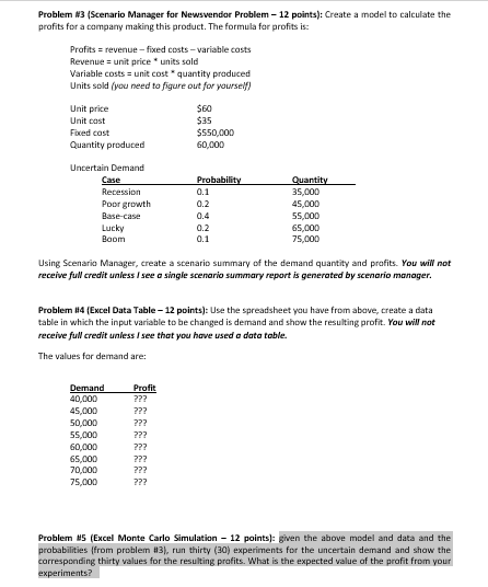 Just complete problem #5 and show work/screenshots etc. No handwritten work! Problem