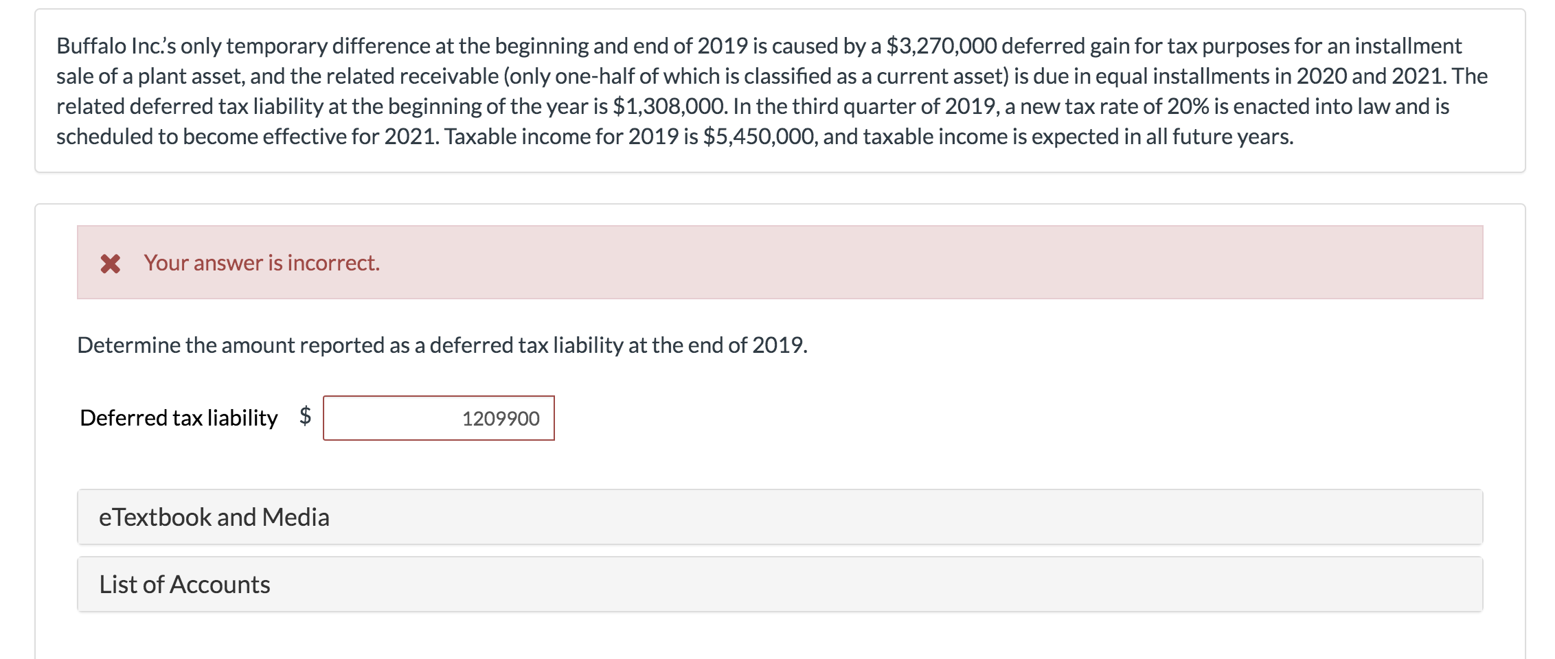  Buffalo Inc.'s only temporary difference at the beginning and end of