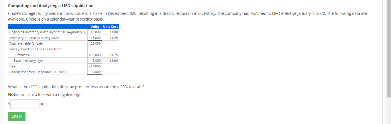 Company changed from FIFO to LIFO for income tax and external reporting