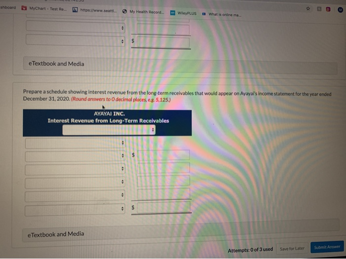 following long-term receivable account balances at December 31, 2019. Note receivable from