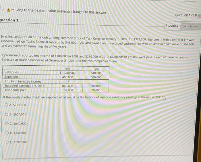 A Moving to the next question prevents changes to this answer