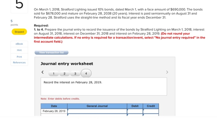 on August 31 and February 28. Stratford uses the straight-line method and