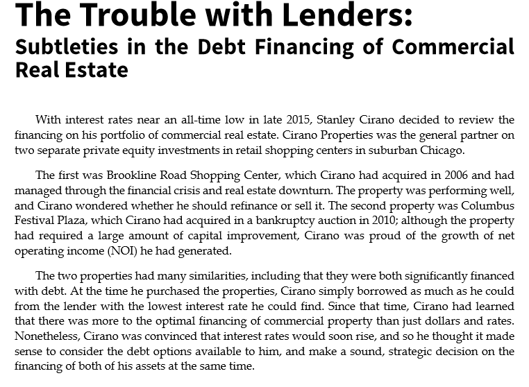  Quantitative Analysis Estimate each propertys current value by calculating the present