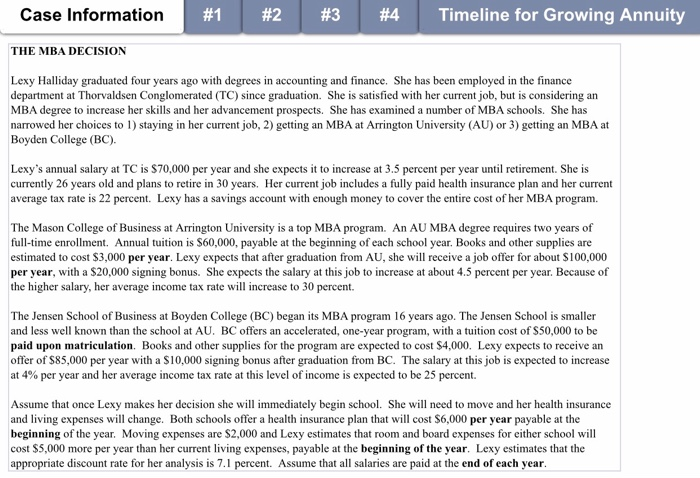  please show work!!! Case Information #1 #2 #3 #4 Timeline for