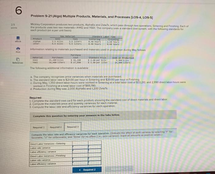 two operations. Sinitoring and Finishing Each of the products uses two raw