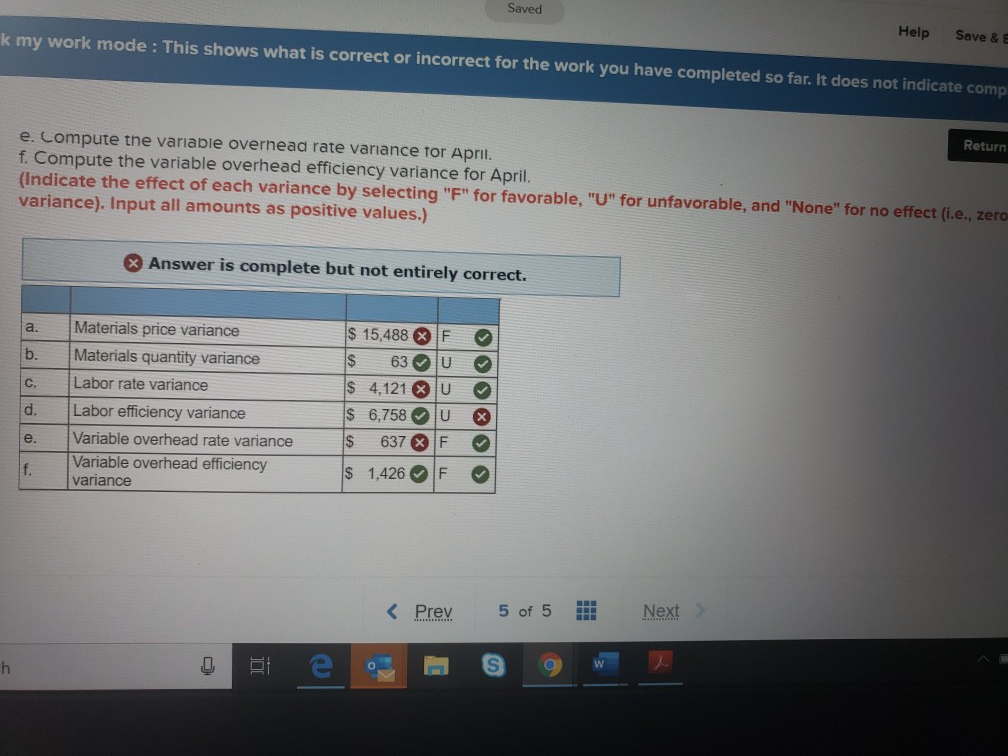 the work you have completed so far. It does not indicate com